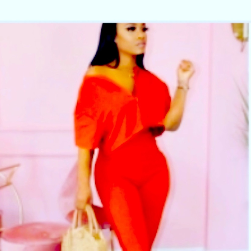 High waist two piece pants set